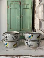 4 x vintage soepkommen met vogels, Ophalen of Verzenden