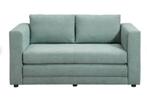 Stijlvolle slaapbank mint kleur + tropisch kussen, Ophalen, Eenpersoons, Blauw, 140 cm