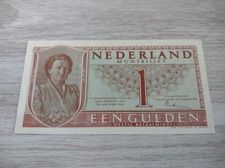 UNC biljet 1 gulden 1949, muntbiljet Juliana, Postzegels en Munten, Bankbiljetten | Nederland, 1 gulden, Ophalen of Verzenden
