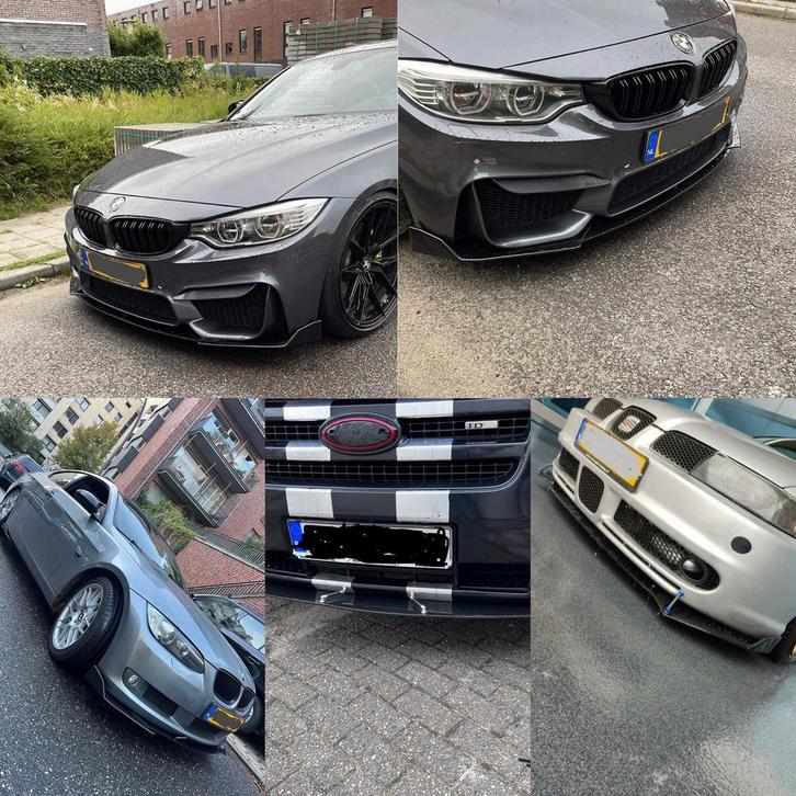 Pricedrop! 3 delige onderlip hoogglans zwart of carbon, Auto diversen, Tuning en Styling, Ophalen of Verzenden