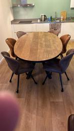 Ovale eettafel met 6 stoelen, Gebruikt, 100 tot 150 cm, 200 cm of meer, Ophalen of Verzenden