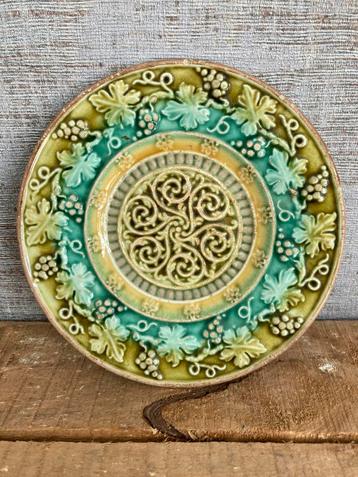 Vintage Frans barbotine (majolica) bordje- ca. 1900 beschikbaar voor biedingen