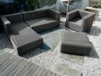 Tuinset loungeset rotan riet wicker hoekbank stoel hocker, Ophalen, Gebruikt, Hocker