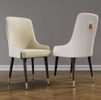 2 stuks eettafelstoelen - PU-leer - crèmewit, Verzenden, Nieuw