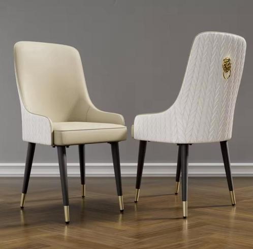 2 stuks eettafelstoelen - PU-leer - crèmewit, Hobby en Vrije tijd, Overige Hobby en Vrije tijd, Nieuw, Verzenden