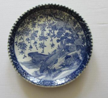 1910-1920 Koi karper Japans wandbord Tezuka Kinsei keramiek beschikbaar voor biedingen