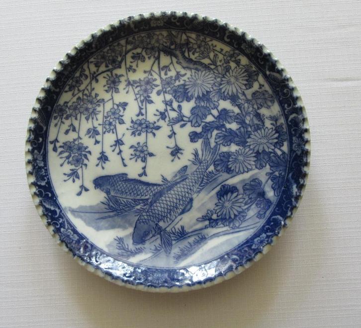 1910-1920 Koi karper Japans wandbord Tezuka Kinsei keramiek, Antiek en Kunst, Kunst | Niet-Westerse kunst, Verzenden