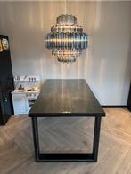 Eettafel Teak 160 x 90 x 78 incl. glasplaat, Huis en Inrichting, Tafels | Eettafels, Gebruikt, Teakhout, 150 tot 200 cm, Vier personen