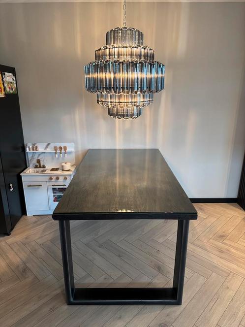 Eettafel Teak 160 x 90 x 78 incl. glasplaat, Huis en Inrichting, Tafels | Eettafels, Gebruikt, 50 tot 100 cm, 150 tot 200 cm, Vier personen