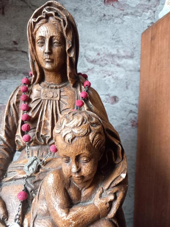 Oud brocant Maria beeld met Jezus  zeer mooi, Antiek en Kunst, Antiek | Religie, Ophalen of Verzenden