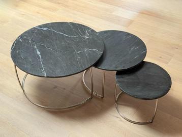 Moderne marmeren salontafel set 3-delig beschikbaar voor biedingen