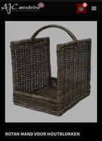 Rotan mand voor houtblokken (of iets anders)., Ophalen, Gebruikt, Mand, Vierkant