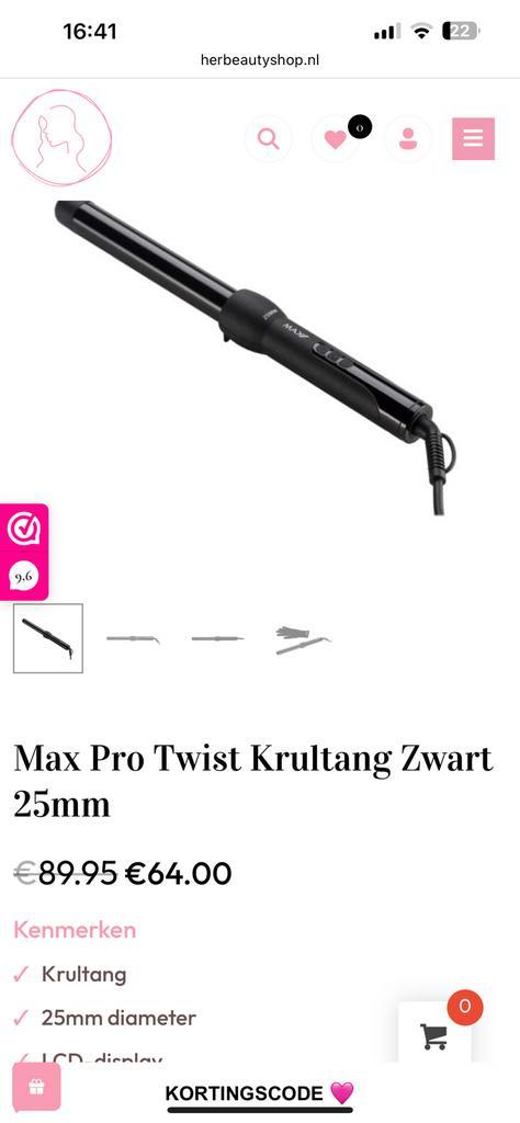 Max twist pro 25mm krultang, Sieraden, Tassen en Uiterlijk, Uiterlijk | Haarverzorging, Zo goed als nieuw, Krultang of Stijltang