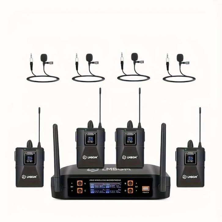 microfoon 4 Draadloos Microfoonsysteem – Prof & Betrouwbaar!, Muziek en Instrumenten, Microfoons, Zangmicrofoon, Draadloos, Ophalen of Verzenden