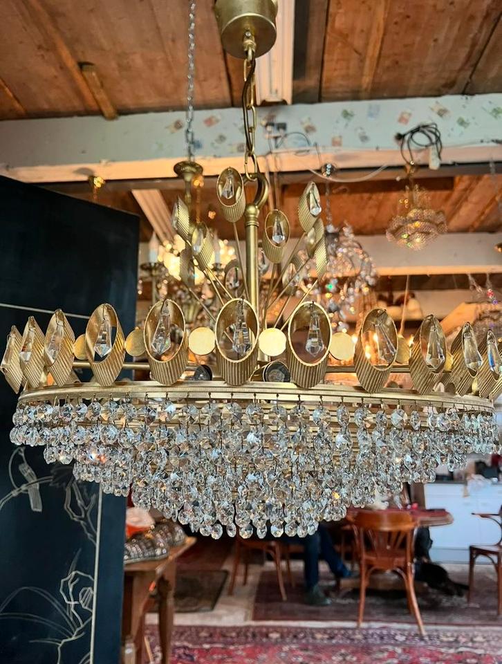 Vintage Palwa design lamp, Huis en Inrichting, Lampen | Kroonluchters, Zo goed als nieuw, Glas, Metaal, Ophalen of Verzenden