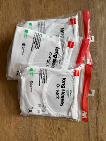 Nieuw 3 long sleef o neck witte t-shirts beschikbaar voor biedingen