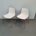2x Arper Catifa 46 design stoel kantoorstoel wit/zwart
