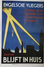 Affiche Engelsche vliegers kennen geen genade | Heruitgave, Verzamelen, Militaria | Tweede Wereldoorlog, Zo goed als nieuw, Verzenden