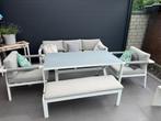 Tuinset grijs/wit, Tuin en Terras, Tuinsets en Loungesets, Ophalen, Aluminium, Tuinset, Bank