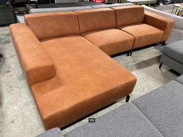 Nieuwe loungebank Arezzo Jeep Cognac lederlook 315cm beschikbaar voor biedingen