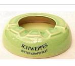 Vintage Schweppes Bitter Grapefruit Groene Ceramic Asbak, Ophalen of Verzenden, Zo goed als nieuw, H, H