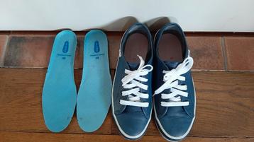 1X GEDRAGEN BLAUWE LEREN WOLKY LINDA SNEAKERS SCHOENEN 40 beschikbaar voor biedingen