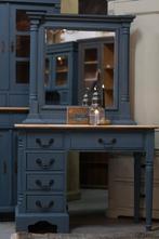 Kaptafel / bureau vintage met spiegel *Ameland*, Ophalen, Zo goed als nieuw, 100 tot 150 cm, Minder dan 100 cm