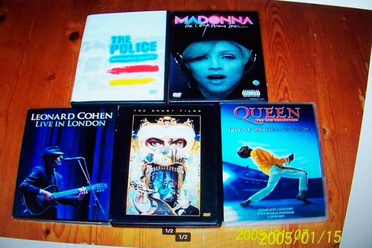 10 muziek dvd's-met o.a -leonard cohen-michael jackson-queen, Cd's en Dvd's, Dvd's | Muziek en Concerten, Gebruikt, Muziek en Concerten