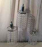 Prachtige Retro 3-delige Hanglamp in metaal en glas, Huis en Inrichting, Lampen | Hanglampen, Ophalen of Verzenden, Zo goed als nieuw