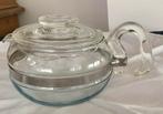 Pyrex Vintage Flameware Blauw-tint Glazen Theepot & Deksel, Huis en Inrichting, Keuken | Servies, Overige typen, Ophalen of Verzenden