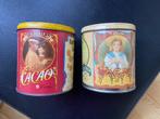 2 brocante v houten cacao blikjes, Ophalen, Gebruikt, Overige