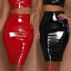 Rode zwarte wetlook rok lak rokje leren dames vrouwen, Kleding | Dames, Rokken, Verzenden, Nieuw, Boven de knie