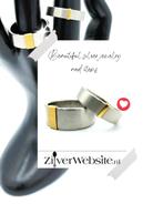 Stalen - gouden vriendschapsringen. 20 en 18,5 mm, 18 tot 19, Info@zilverwebsite.nl, Nieuw, Zilverwebsite.nl