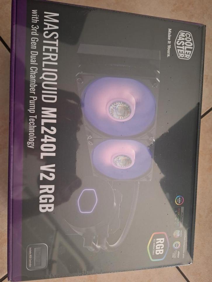 Nieuw in doos Cooler Master ML240L V2 RGB Waterkoeling, Computers en Software, Computerkoelers, Ophalen of Verzenden