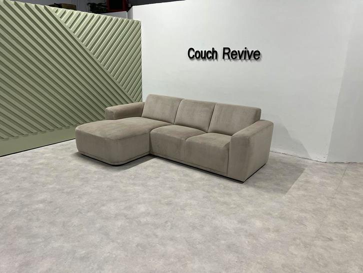 GRATIS LEVERING Z.G.A.N Ribstof hoekbank 255x160 Gereinigd, Huis en Inrichting, Banken | Bankstellen, Zo goed als nieuw, Vierpersoons of meer