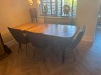 Eetkamerset incl. 3 stoelen en 2 p.p. bankje, Gebruikt, Klasiek/modern, Eikenhout, 200 cm of meer