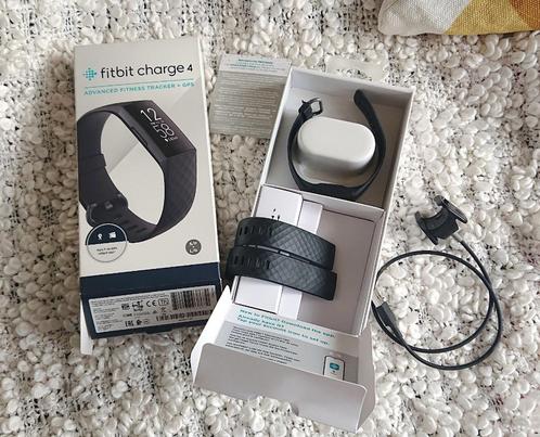 FitBit Charge 4 compleet - zwart scherm, Sieraden, Tassen en Uiterlijk, Smartwatches, Gebruikt, Android, Zwart, Ophalen of Verzenden