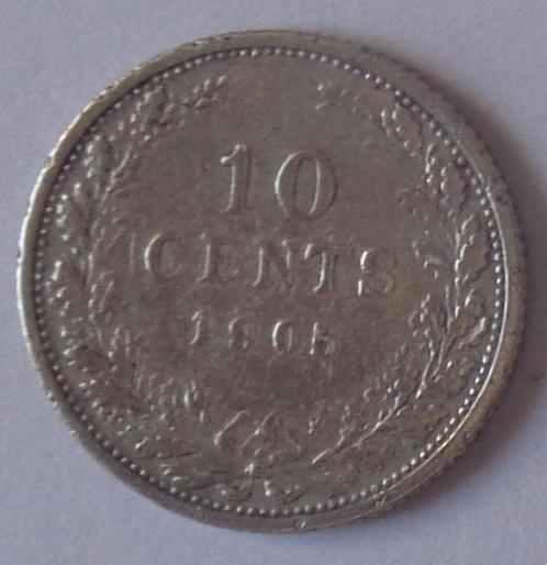 Wilhelmina 10 Cent 1905 Zilver, Postzegels en Munten, Munten | Nederland, Losse munt, 10 cent, Koningin Wilhelmina, Zilver, Verzenden