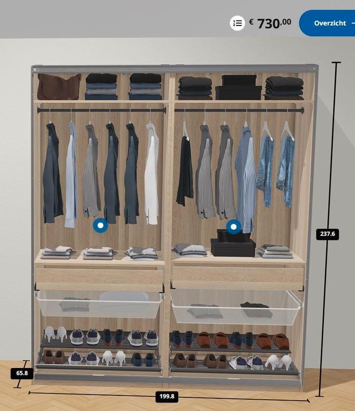 IKEA PAX kledingkast met schuifdueren, Bezorg-/montageoptie, Huis en Inrichting, Kasten | Kledingkasten, Gebruikt, 200 cm of meer