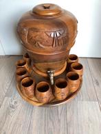 Houten drankdispenser met bekers, Ophalen of Verzenden, Gebruikt