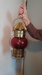 Koperen Hanglamp met Rode Bol, Ophalen