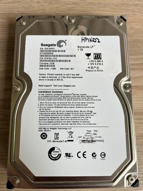 Seagate Barracuda LP 1TB HDD, Computers en Software, Harde schijven, Gebruikt, Desktop, Ophalen of Verzenden