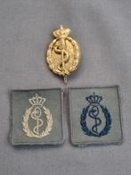 Oud Brevet en patches militair Arts (splitpen), Verzamelen, Ophalen of Verzenden, Landmacht, Nederland, Embleem of Badge