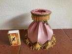 roze kitsch camp klein lampenkapje met veel franjes vintage, Minder dan 25 cm, Rond, Gebruikt, Ophalen of Verzenden