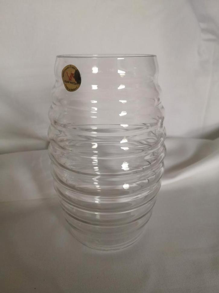 Kristallen ribbelvaas van Royal Leerdam Crystal, Antiek en Kunst, Antiek | Glas en Kristal, Ophalen of Verzenden