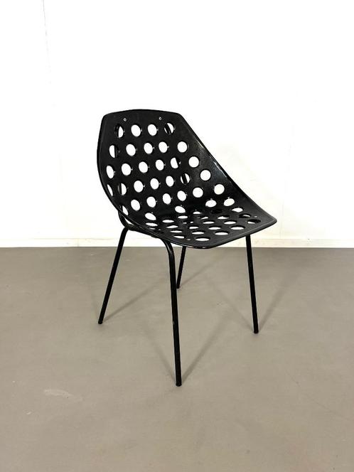 Vintage Coquillage-stoel ,Pierre Guariche ,Meurop België, Huis en Inrichting, Stoelen, Gebruikt, Eén, Grijs, Ophalen of Verzenden