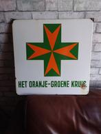 Vintage Emaille bord het oranje groene kruis, Antiek en Kunst, Ophalen of Verzenden