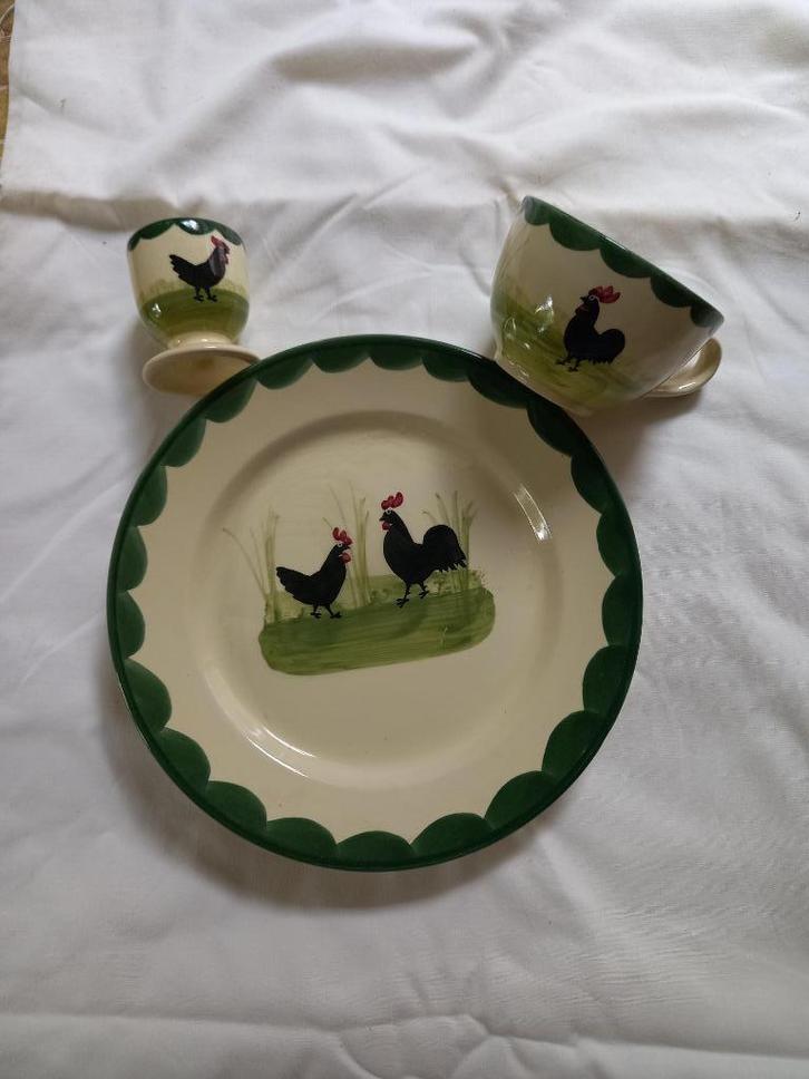 Hahn & Henne Zeller Keramik bord kop en eierdopje, Huis en Inrichting, Keuken | Servies, Zo goed als nieuw, Overige typen, Overige stijlen