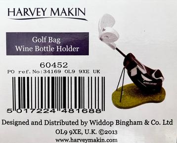 Harvey Makin Golf Bag Wijnflessenhouder - Nieuw in Doos beschikbaar voor biedingen