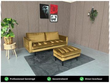 GRATIS LEVERING Velvet Bank + Poef 190x85 REFURBISHED beschikbaar voor biedingen